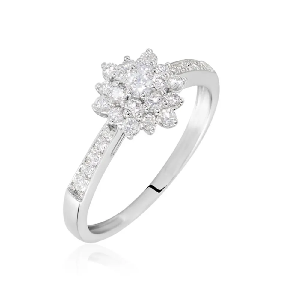 Clearance Histoire d'Or Bague Chouchou Platine Blanc Diamant