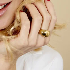 Histoire d'Or Bague Cleoria Acier Dore* Bagues|Bagues Sans Pierre