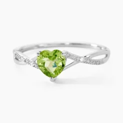 New Histoire d'Or Bague Clothilde Or Blanc Peridot Et Oxyde or blanc péridot vert