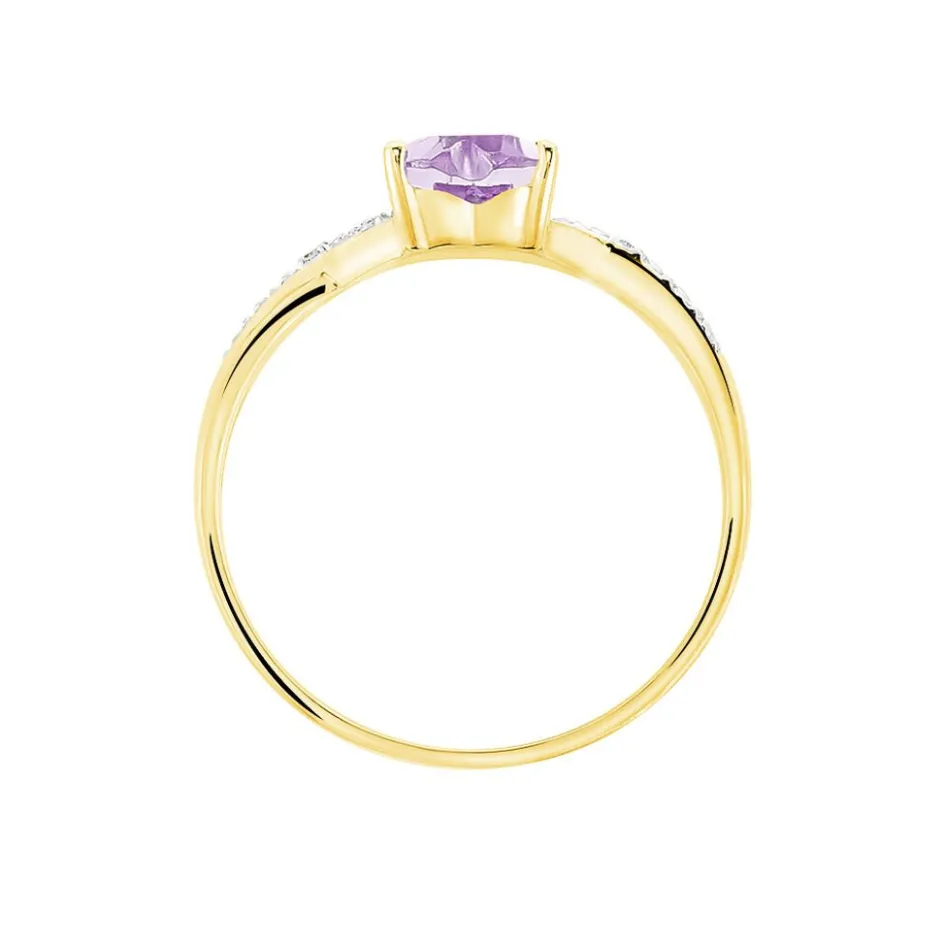 Outlet Histoire d'Or Bague Clothilde Or Jaune Amethyste Et Oxyde De Zirconium or jaune amethyste violette