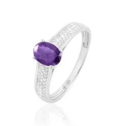 Histoire d'Or Bague Crista Or Blanc Amethyste Et Diamant* Bagues|Bagues Avec Pierre