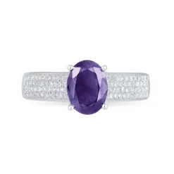 Histoire d'Or Bague Crista Or Blanc Amethyste Et Diamant* Bagues|Bagues Avec Pierre