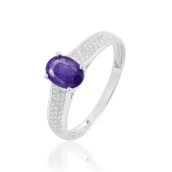 Histoire d'Or Bague Crista Or Blanc Amethyste Et Diamant* Bagues|Bagues Avec Pierre