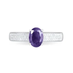 Histoire d'Or Bague Crista Or Blanc Amethyste Et Diamant* Bagues|Bagues Avec Pierre