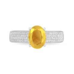 Histoire d'Or Bague Crista Or Blanc Citrine Et Diamant* Bagues|Bagues Avec Pierre
