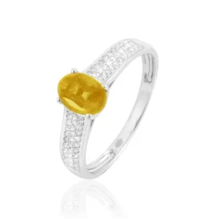 Histoire d'Or Bague Crista Or Blanc Citrine Et Diamant* Bagues|Bagues Avec Pierre