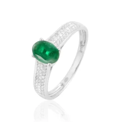 Hot Histoire d'Or Bague Crista Et Diamant or blanc emeraude