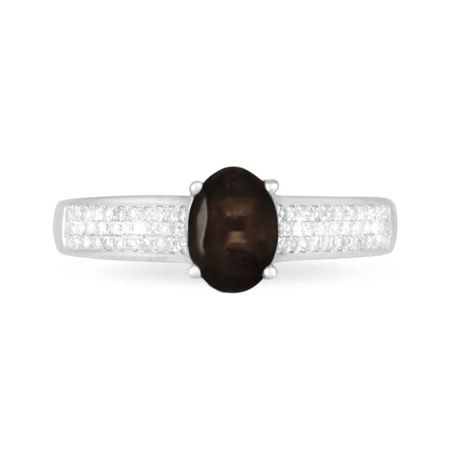 Histoire d'Or Bague Crista Or Blanc Quartz Et Diamant* Bagues|Bagues Avec Pierre