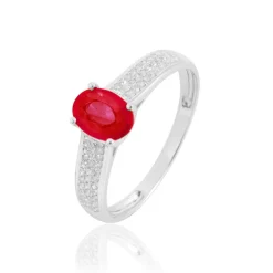 Histoire d'Or Bague Crista Or Blanc Rubis Et Diamant* Bagues|Bagues Avec Pierre