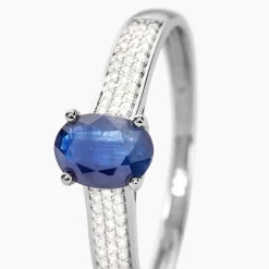 New Histoire d'Or Bague Crista Et Diamant or blanc saphir