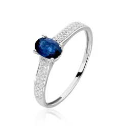 Histoire d'Or Bague Crista Or Blanc Saphir Et Diamant* Bagues|Bagues Avec Pierre