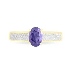 Best Histoire d'Or Bague Crista Or Jaune Amethyste Et Diamant or jaune amethyste violette