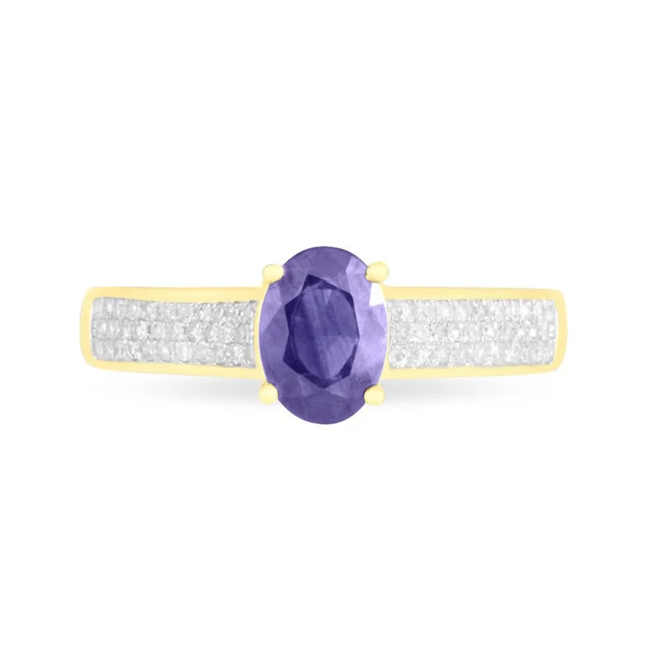 Best Histoire d'Or Bague Crista Or Jaune Amethyste Et Diamant or jaune amethyste violette