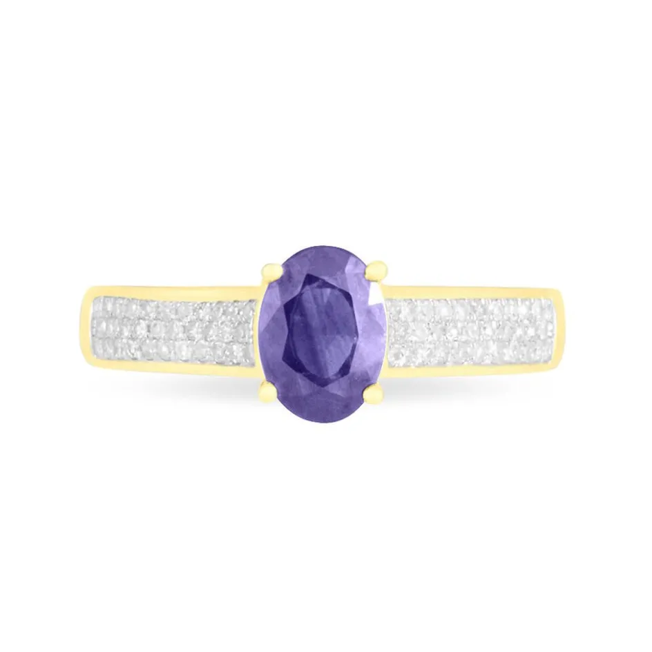 Histoire d'Or Bague Crista Or Jaune Amethyste Et Diamant or jaune amethyste violette