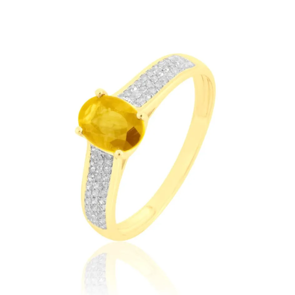 New Histoire d'Or Bague Crista Or Jaune Citrine Et Diamant or jaune citrine jaune