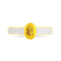 New Histoire d'Or Bague Crista Or Jaune Citrine Et Diamant or jaune citrine jaune