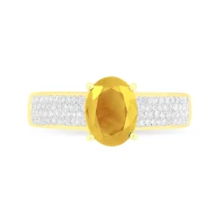 Clearance Histoire d'Or Bague Crista Or Jaune Citrine Et Diamant or jaune citrine jaune