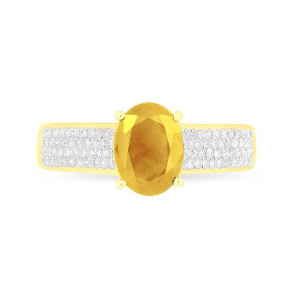 Clearance Histoire d'Or Bague Crista Or Jaune Citrine Et Diamant or jaune citrine jaune