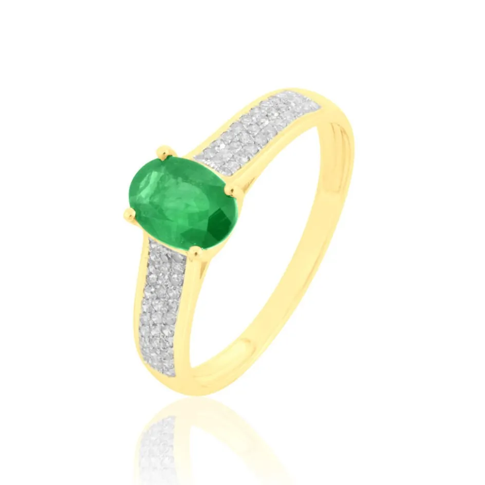 Sale Histoire d'Or Bague Crista Or Jaune Emeraude Et Diamant