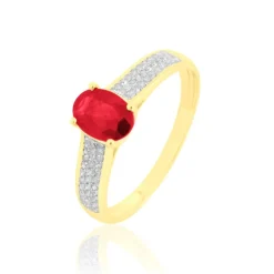 Discount Histoire d'Or Bague Crista Et Diamant or jaune rubis
