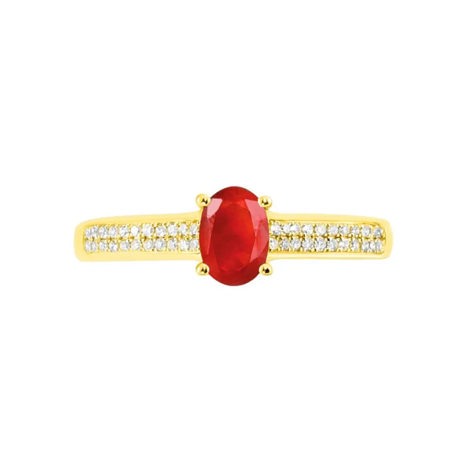 Histoire d'Or Bague Crista Et Diamant or jaune rubis