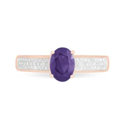 Hot Histoire d'Or Bague Crista Or Rose Amethyste Et Diamant or rose amethyste violette