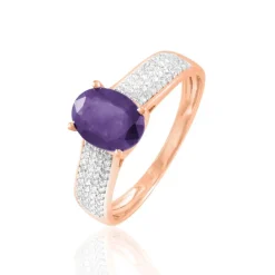 Histoire d'Or Bague Crista Or Rose Amethyste Et Diamant* Bagues|Bagues Avec Pierre