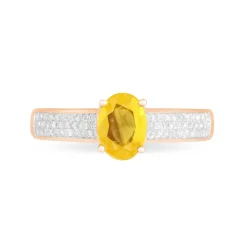 Histoire d'Or Bague Crista Or Rose Citrine Et Diamant* Bagues|Bagues Avec Pierre