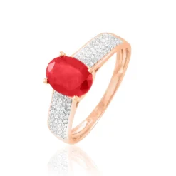 Clearance Histoire d'Or Bague Crista Or Rose Rubis Et Diamant