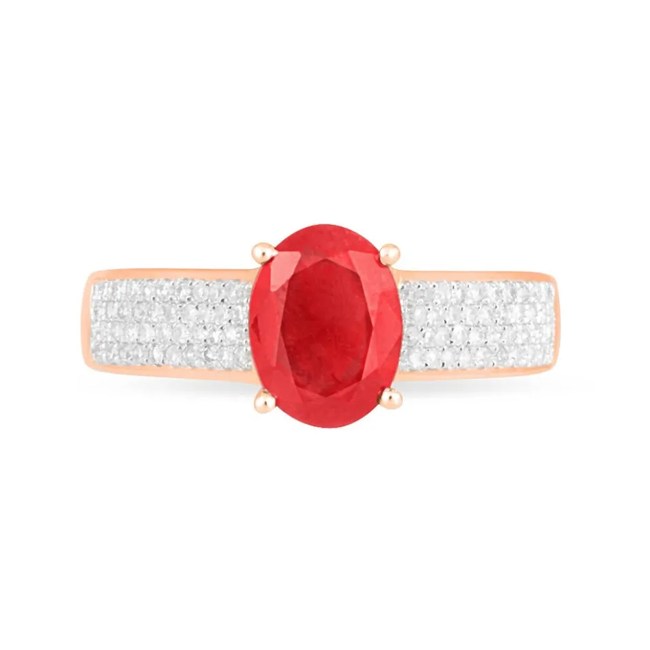 Clearance Histoire d'Or Bague Crista Or Rose Rubis Et Diamant