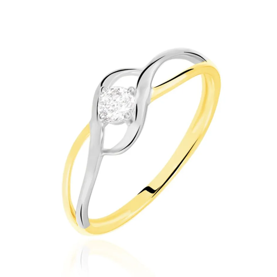 Outlet Histoire d'Or Bague Croise Or Bicolore Oxyde De Zirconium