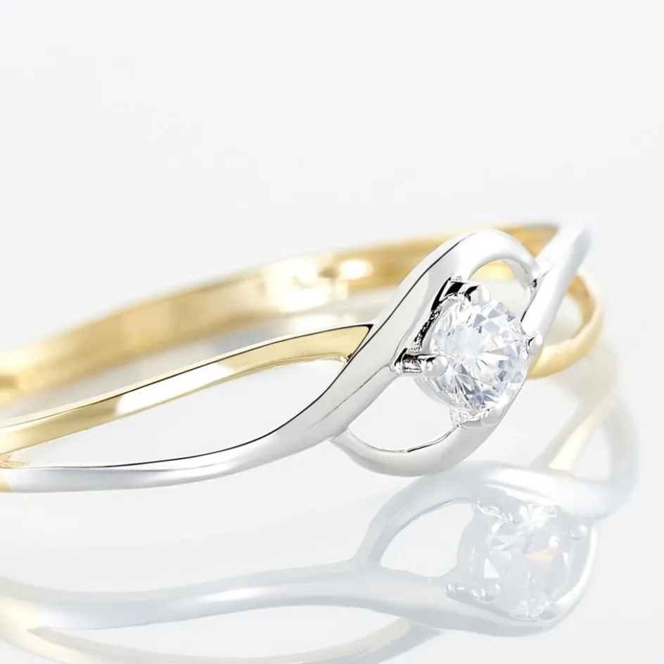 Outlet Histoire d'Or Bague Croise Or Bicolore Oxyde De Zirconium