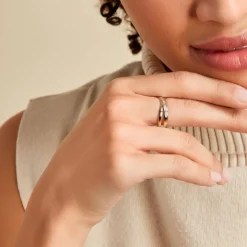 Outlet Histoire d'Or Bague Croisee or jaune diamant