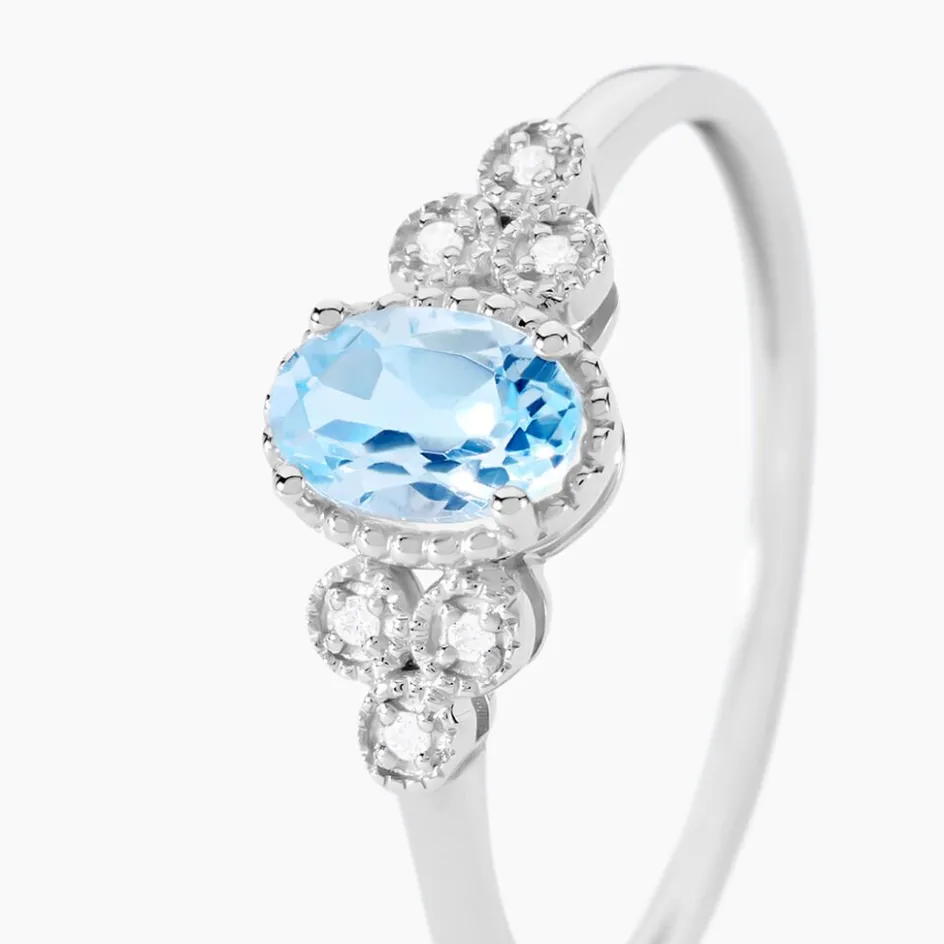 Clearance Histoire d'Or Bague Cyprille Or Blanc Topaze Et Oxyde De Zirconium