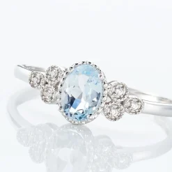 Clearance Histoire d'Or Bague Cyprille Or Blanc Topaze Et Oxyde De Zirconium