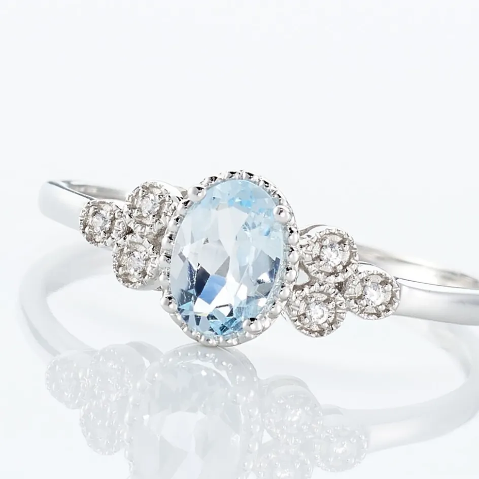 Clearance Histoire d'Or Bague Cyprille Or Blanc Topaze Et Oxyde De Zirconium