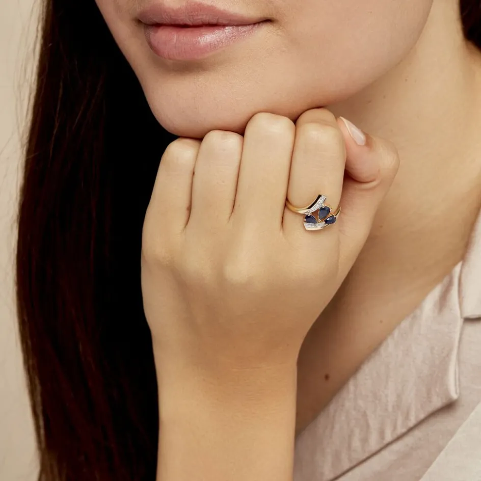 Histoire d'Or Bague Dahlia Or Jaune Saphir Diamant* Bagues|Bagues Avec Pierre