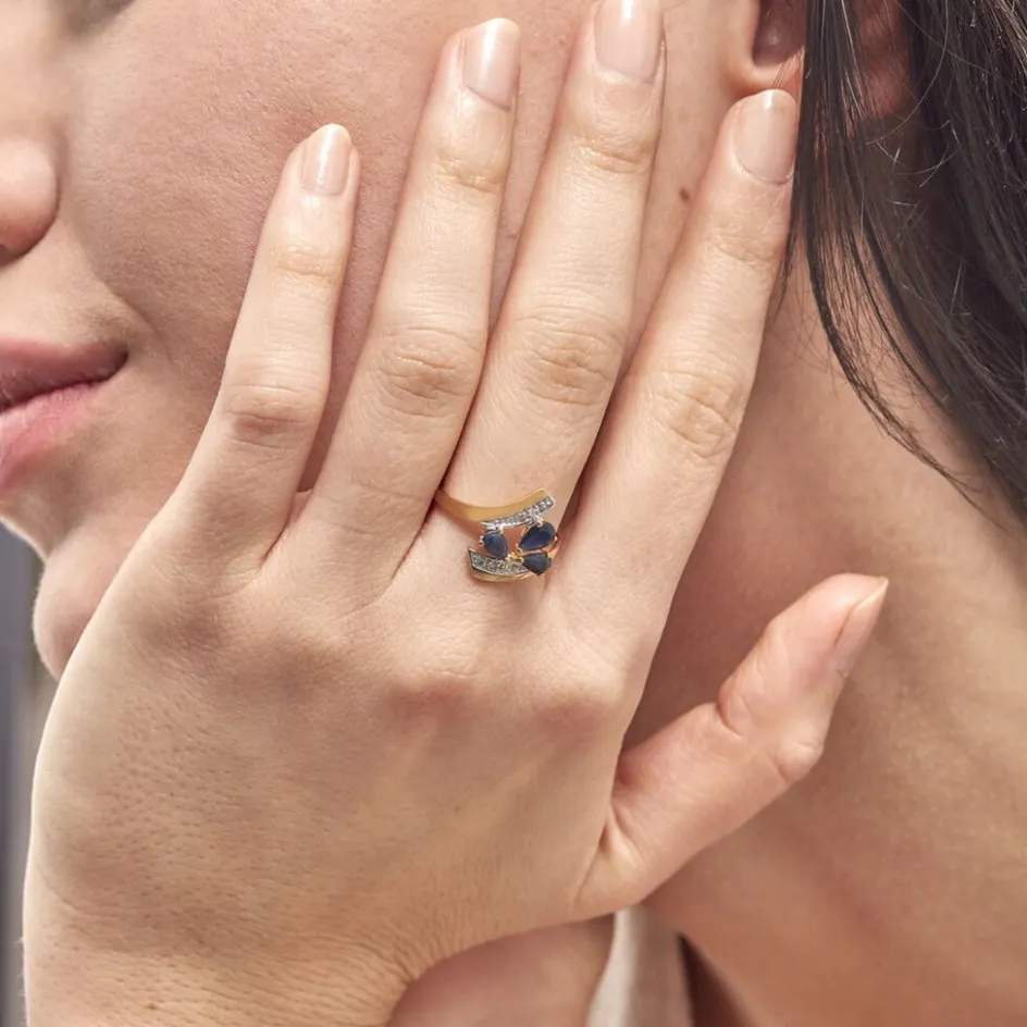 Histoire d'Or Bague Dahlia Or Jaune Saphir Diamant* Bagues|Bagues Avec Pierre
