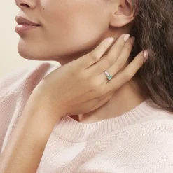 Discount Histoire d'Or Bague Denise Or Blanc Emeraude Et Diamant