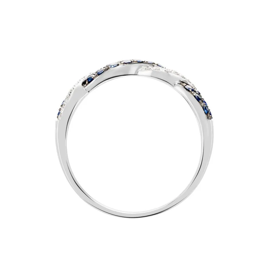 Discount Histoire d'Or Bague Dimitria Or Blanc Saphir Et Diamant