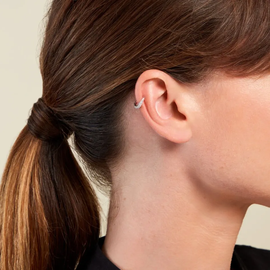 Outlet Histoire d'Or Bague D'oreille Unitaire Nandie Argent Blanc Oxyde De Zirconium