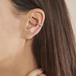 Clearance Histoire d'Or Bague D'oreille Unitaire Ollie Argent Blanc