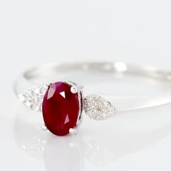 Histoire d'Or Bague Edgina Or Blanc Rubis Et Diamant* Bagues|Bagues Avec Pierre