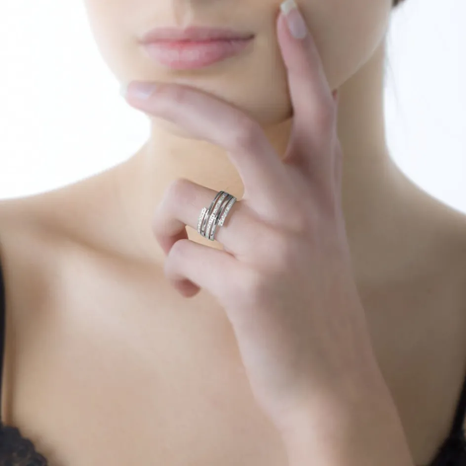 Outlet Histoire d'Or Bague Eleonore or blanc diamant