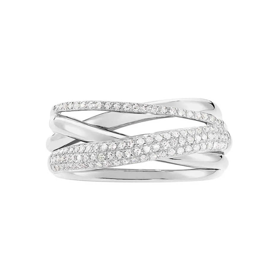 Online Histoire d'Or Bague Elodea or blanc diamant