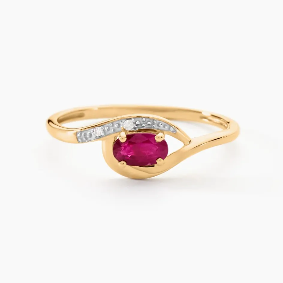 Online Histoire d'Or Bague Emotion Diamant or jaune rubis