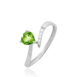 Histoire d'Or Bague Eva Or Blanc Péridot Et Diamant* Bagues|Bagues Avec Pierre