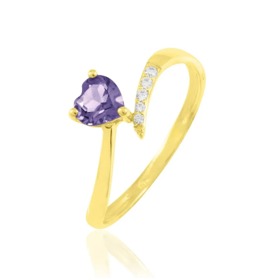 Histoire d'Or Bague Eva Or Jaune Amethyste Et Diamant* Bagues|Bagues Avec Pierre