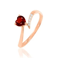 Outlet Histoire d'Or Bague Eva Or Rose Grenat Et Diamant