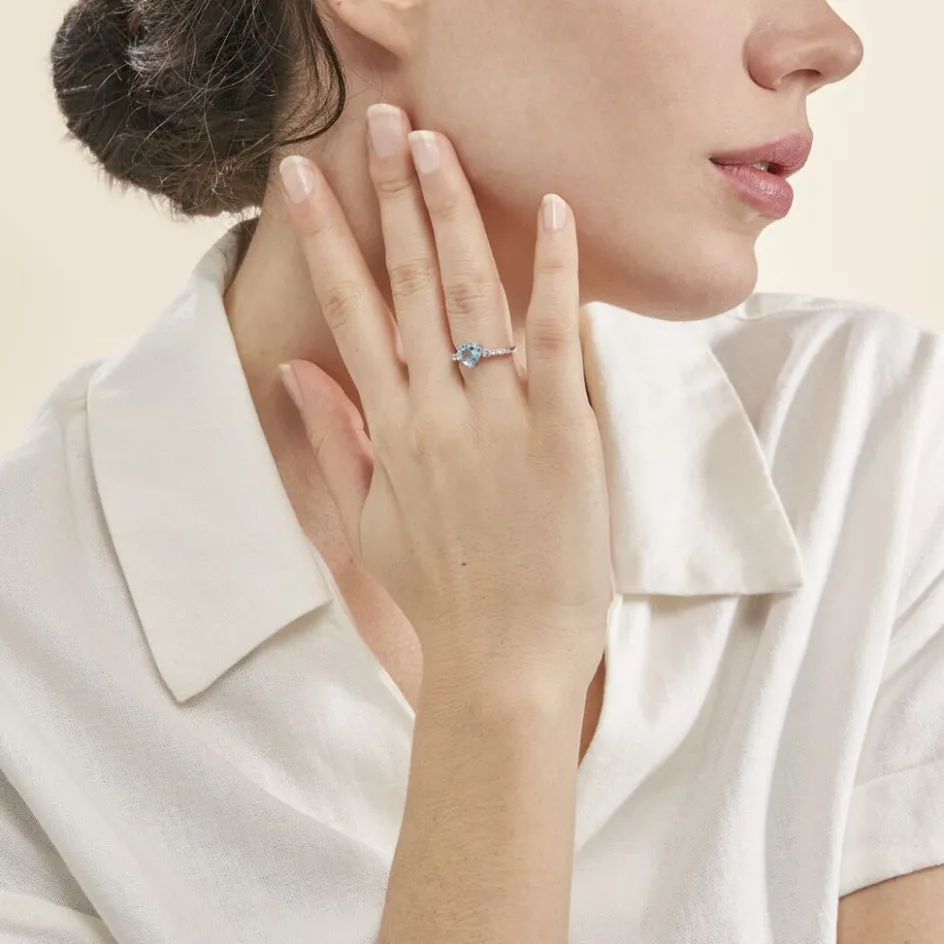 Histoire d'Or Bague Fany Or Blanc Topaze Et Oxyde De Zirconium* Bagues|Bagues Avec Pierre